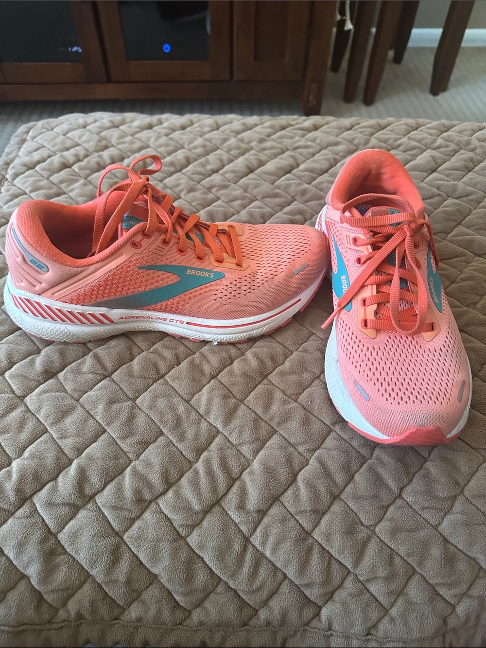 Brooks Coral and Teal Women's Running Shoes